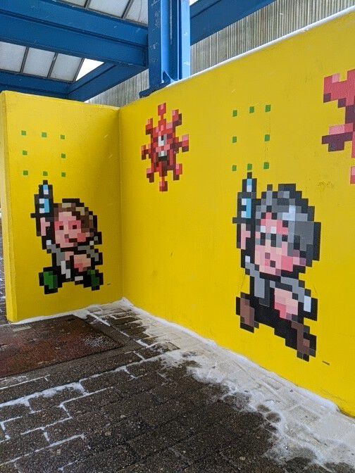 Corona Combat graffiti