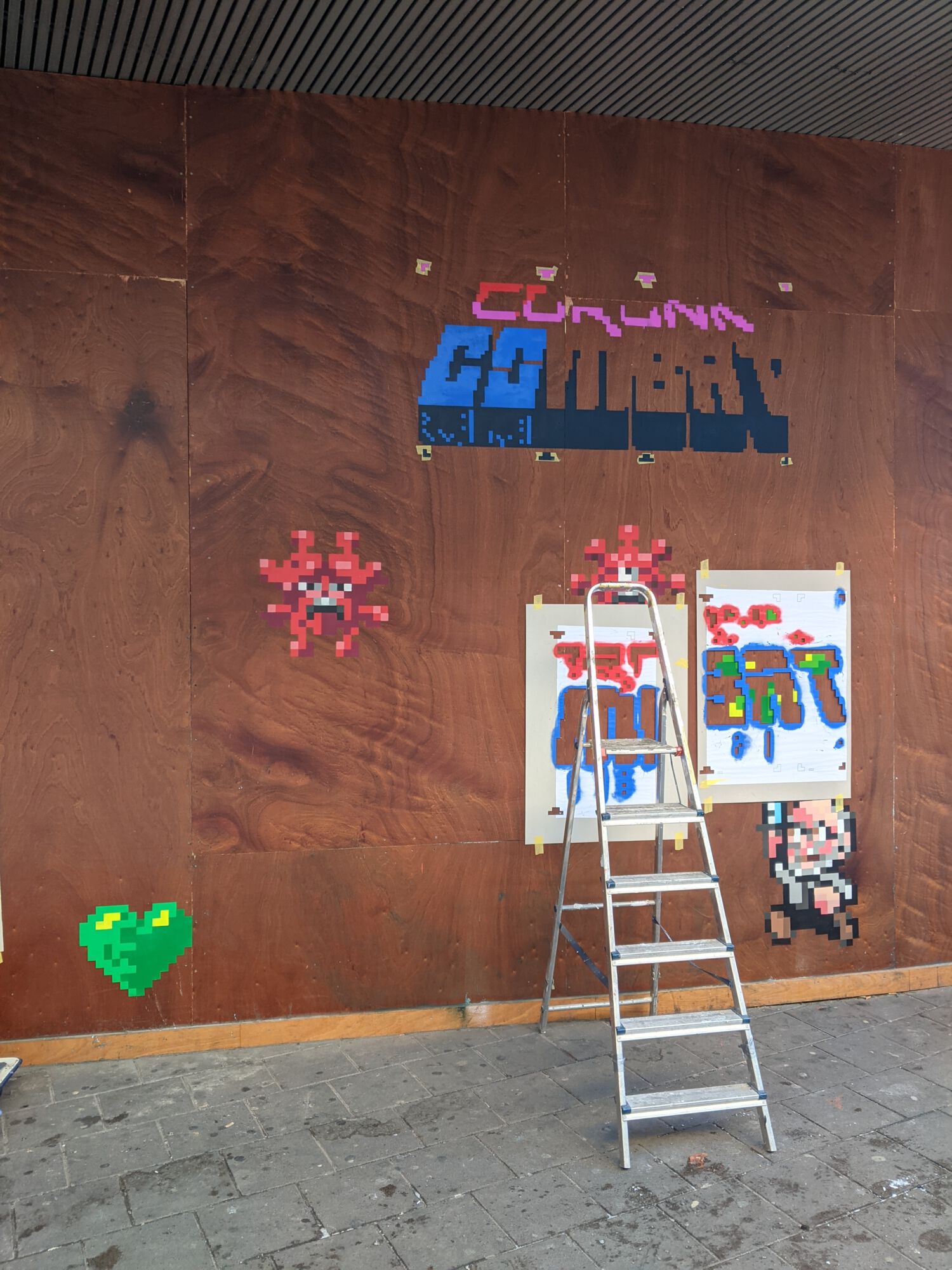 Corona Combat graffiti