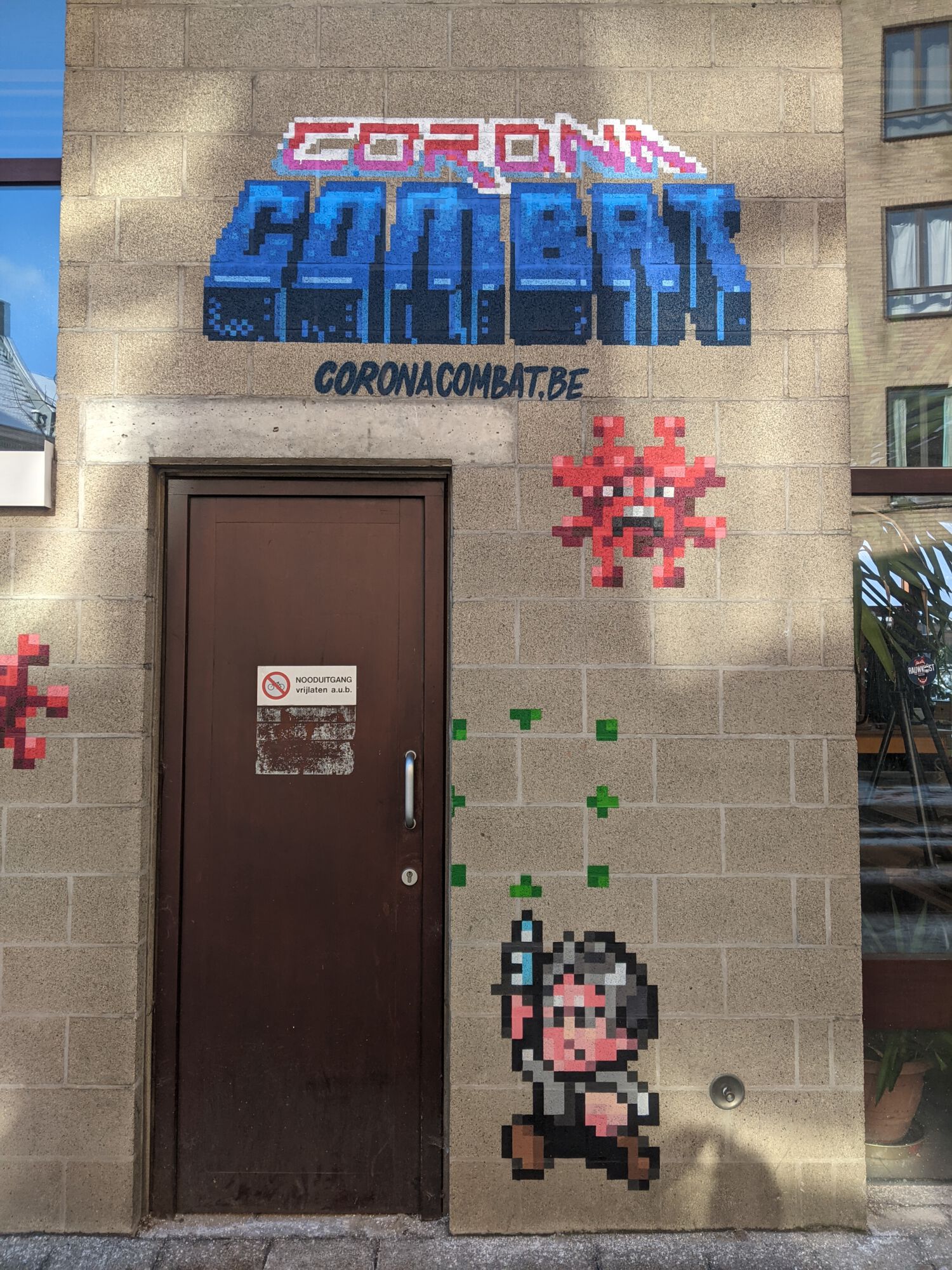 Corona Combat graffiti