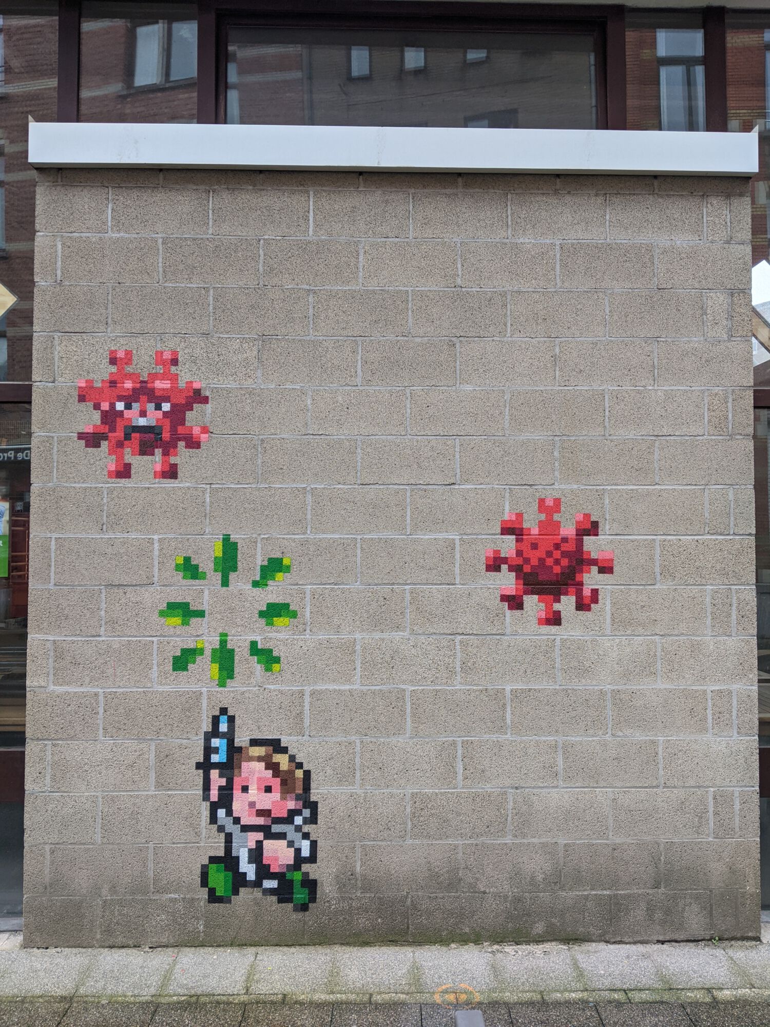 Corona Combat graffiti