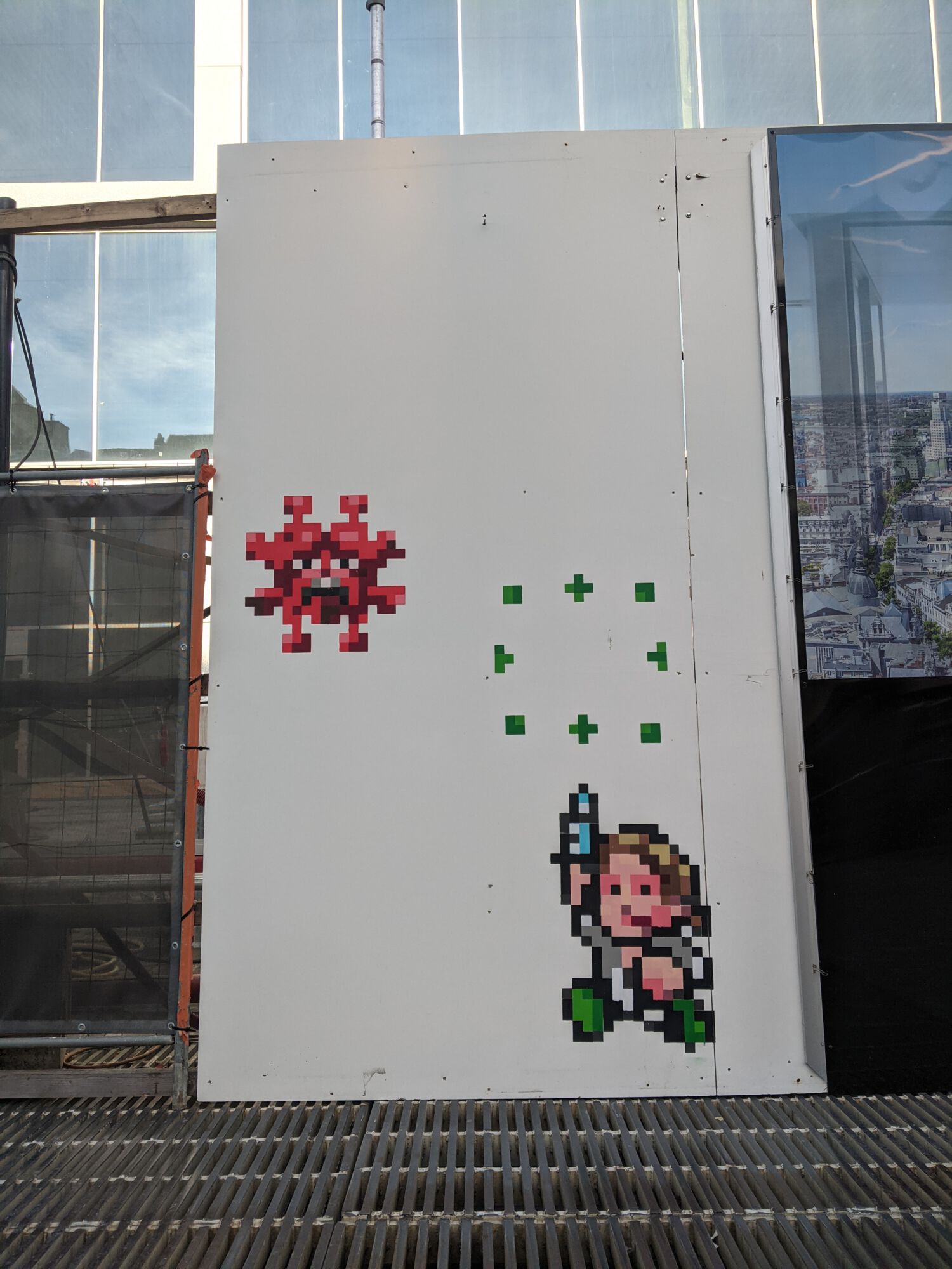 Corona Combat graffiti