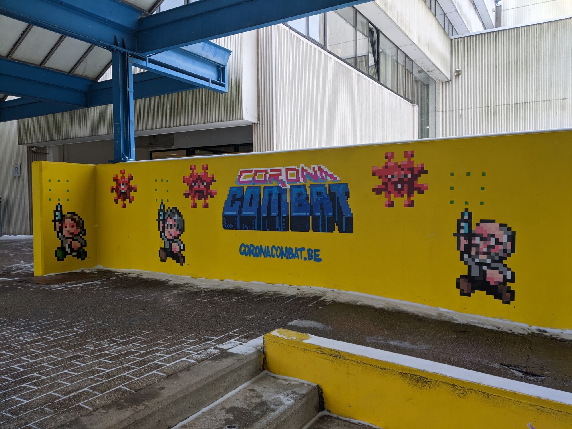 Corona Combat graffiti