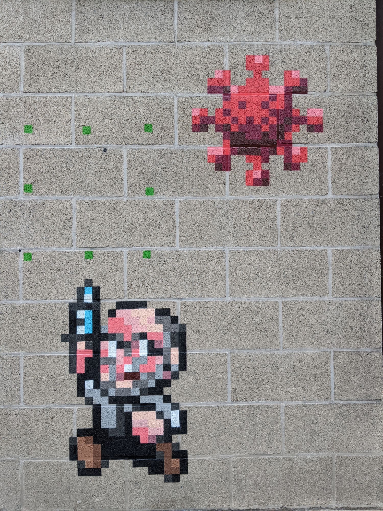 Corona Combat graffiti