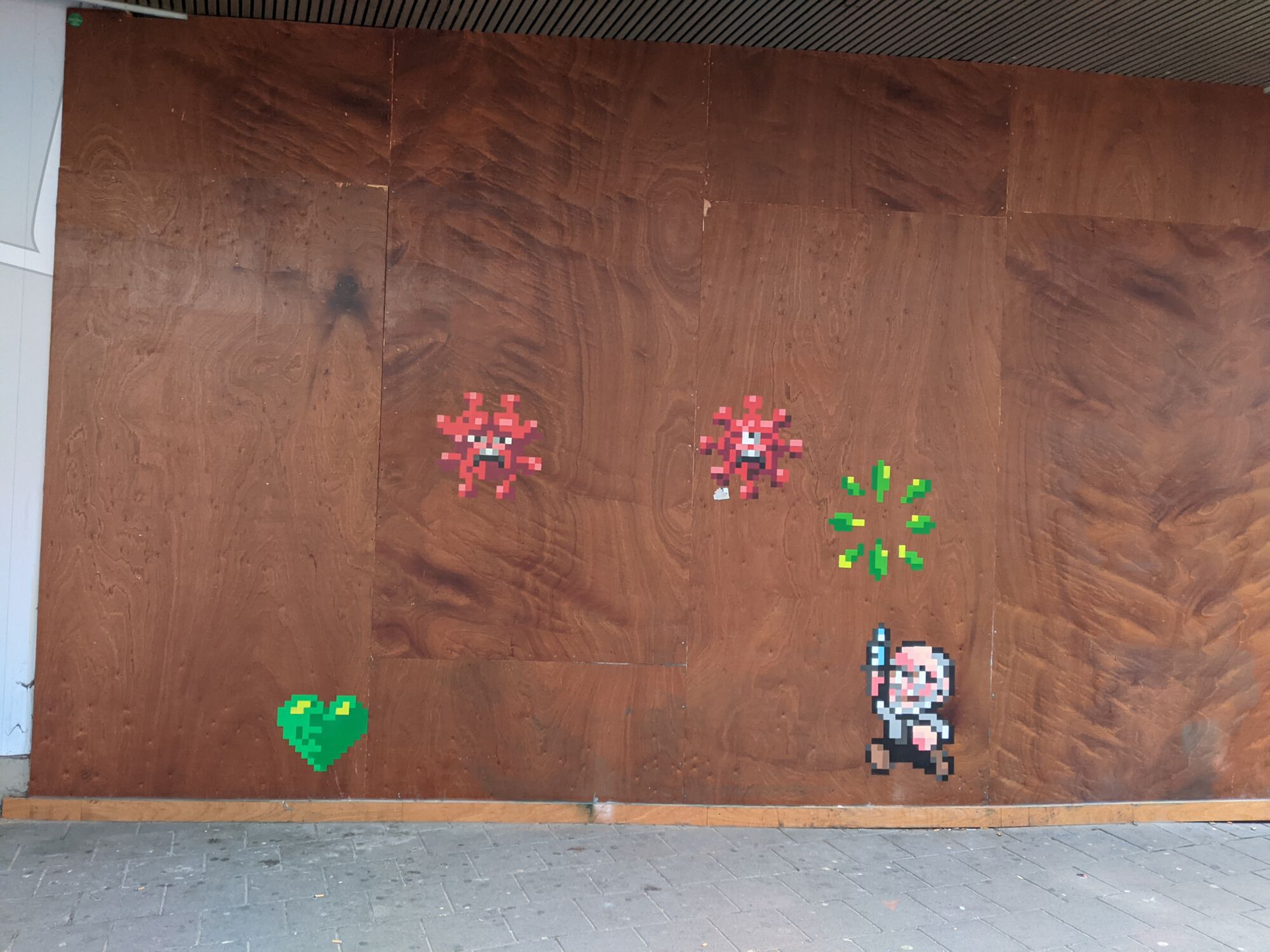Corona Combat graffiti