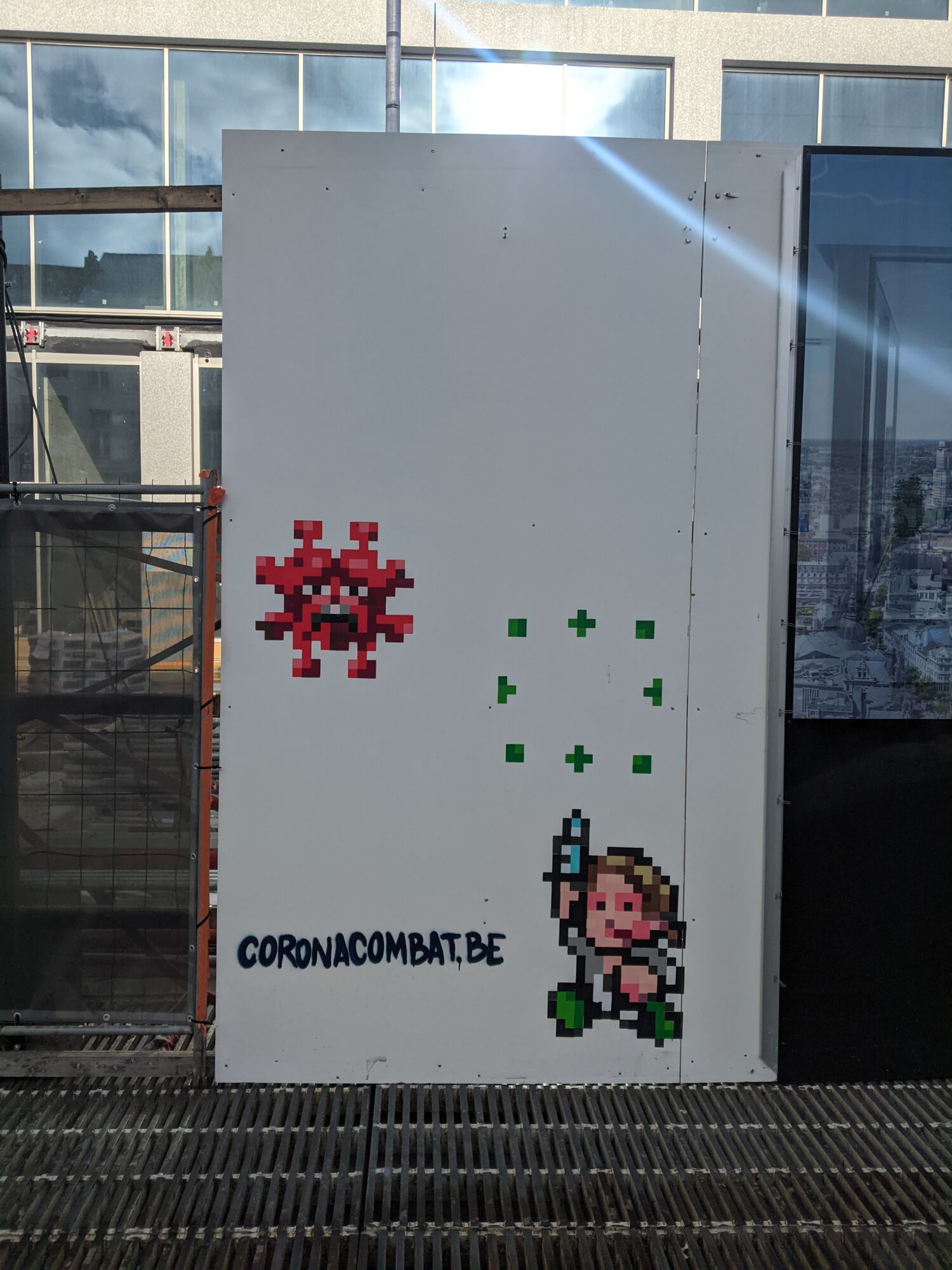 Corona Combat graffiti